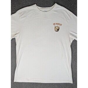 Joe Marlin Unwind Men's White Marlin Logo Graphic Crew Neck Cotton Tee 3XLT